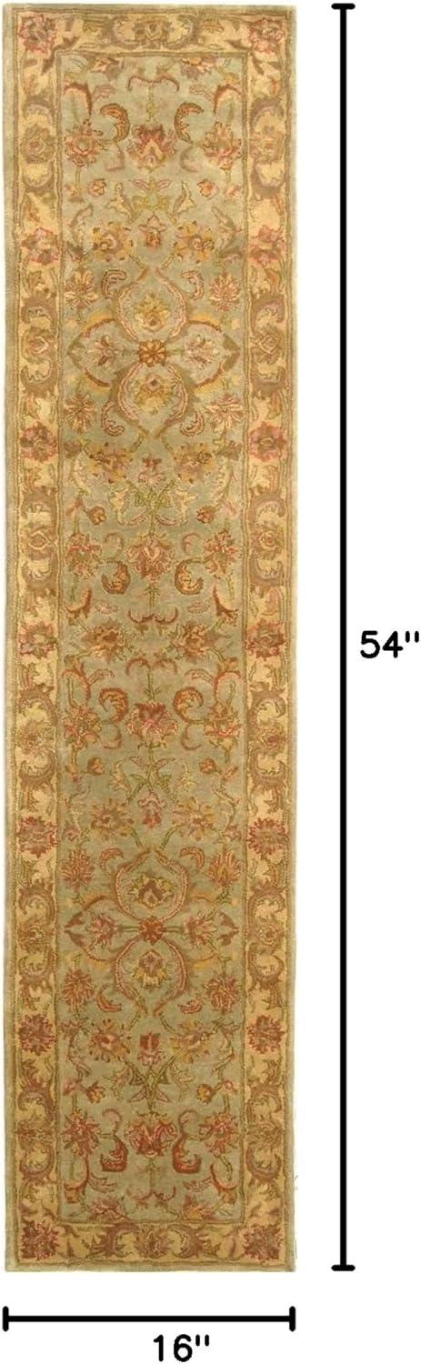 image:imageSAFAVIEH Heritage Collection Area Rug 5 x 8 Blue amp Beige Handmade Traditional Oriental Wool Ideal for High Traffic Areas in Living Room Bedroom HG811BGreenGold