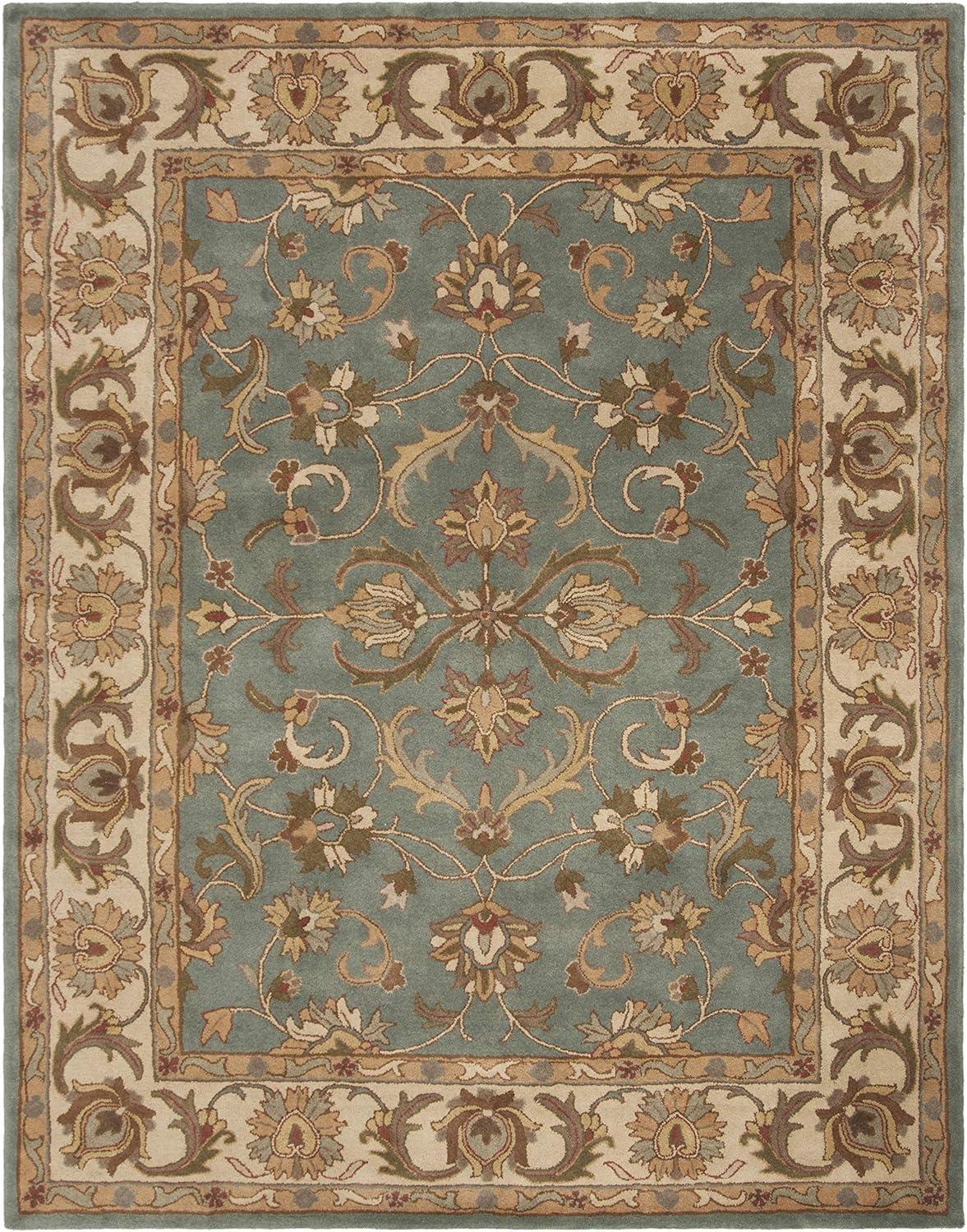 image:imageSAFAVIEH Heritage Collection Area Rug 5 x 8 Blue amp Beige Handmade Traditional Oriental Wool Ideal for High Traffic Areas in Living Room Bedroom HG811BBlueBeige