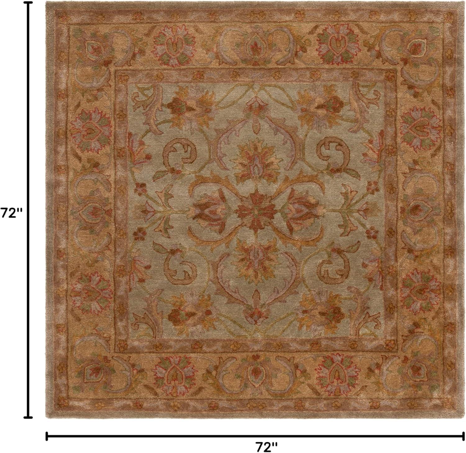 image:imageSAFAVIEH Heritage Collection Area Rug 5 x 8 Blue amp Beige Handmade Traditional Oriental Wool Ideal for High Traffic Areas in Living Room Bedroom HG811BGreenGold