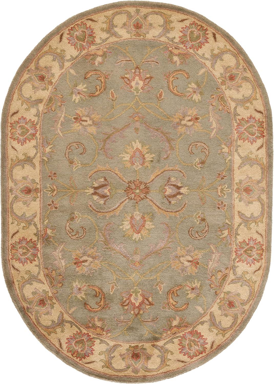 image:imageSAFAVIEH Heritage Collection Area Rug 5 x 8 Blue amp Beige Handmade Traditional Oriental Wool Ideal for High Traffic Areas in Living Room Bedroom HG811BGreenGold