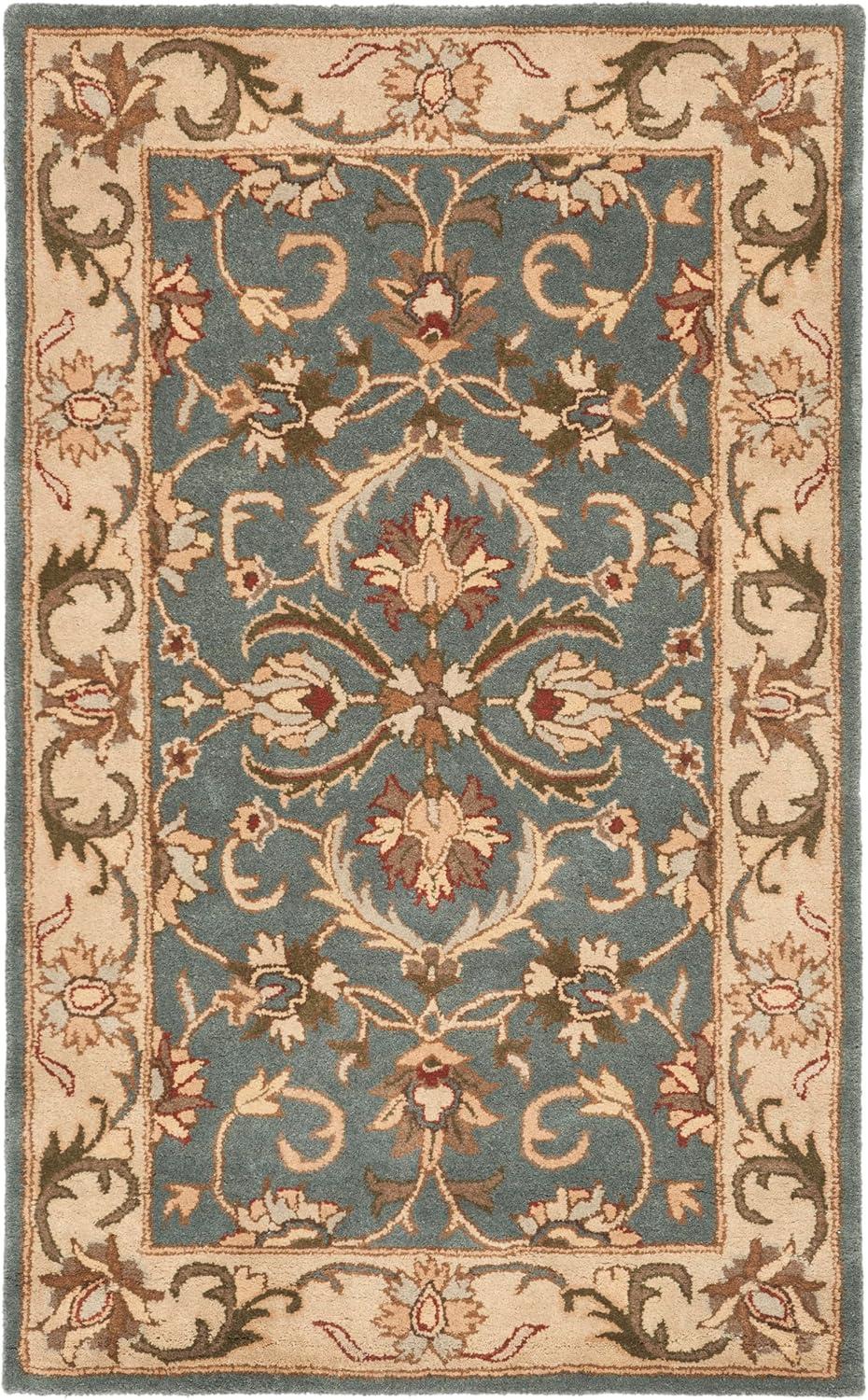image:imageSAFAVIEH Heritage Collection Area Rug 5 x 8 Blue amp Beige Handmade Traditional Oriental Wool Ideal for High Traffic Areas in Living Room Bedroom HG811BBlueBeige