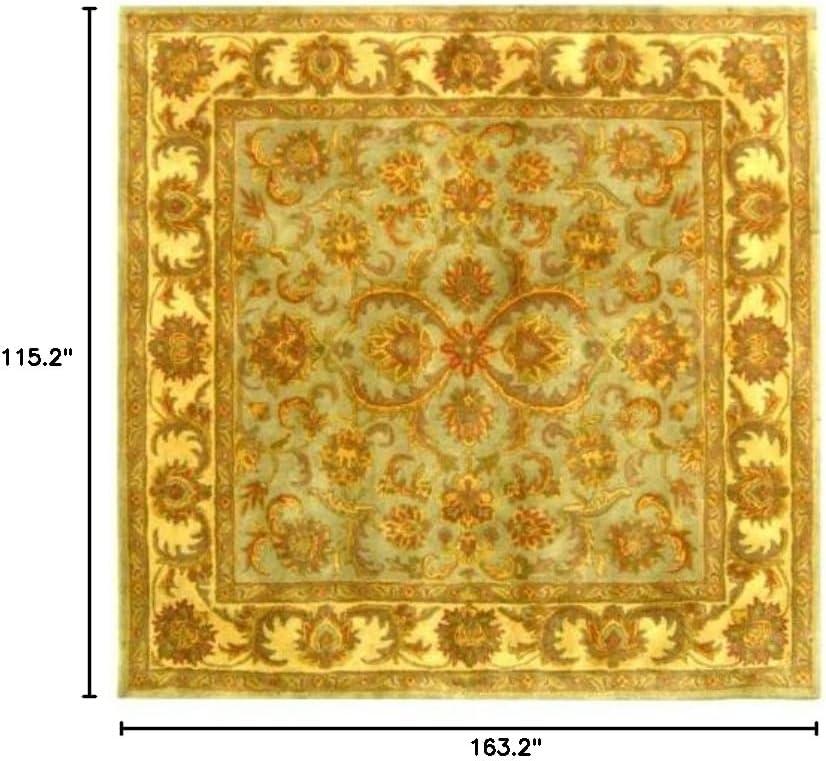 image:imageSAFAVIEH Heritage Collection Area Rug 5 x 8 Blue amp Beige Handmade Traditional Oriental Wool Ideal for High Traffic Areas in Living Room Bedroom HG811BGreenGold