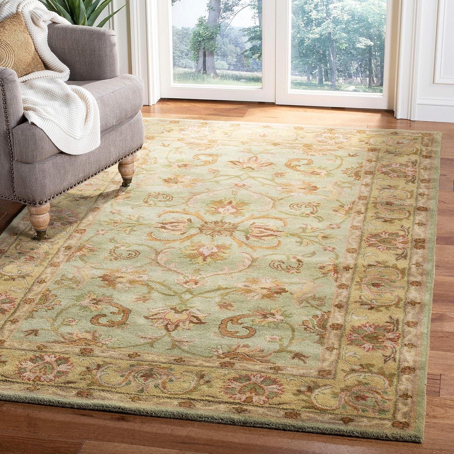 image:imageSAFAVIEH Heritage Collection Area Rug 5 x 8 Blue amp Beige Handmade Traditional Oriental Wool Ideal for High Traffic Areas in Living Room Bedroom HG811BBlueBeige