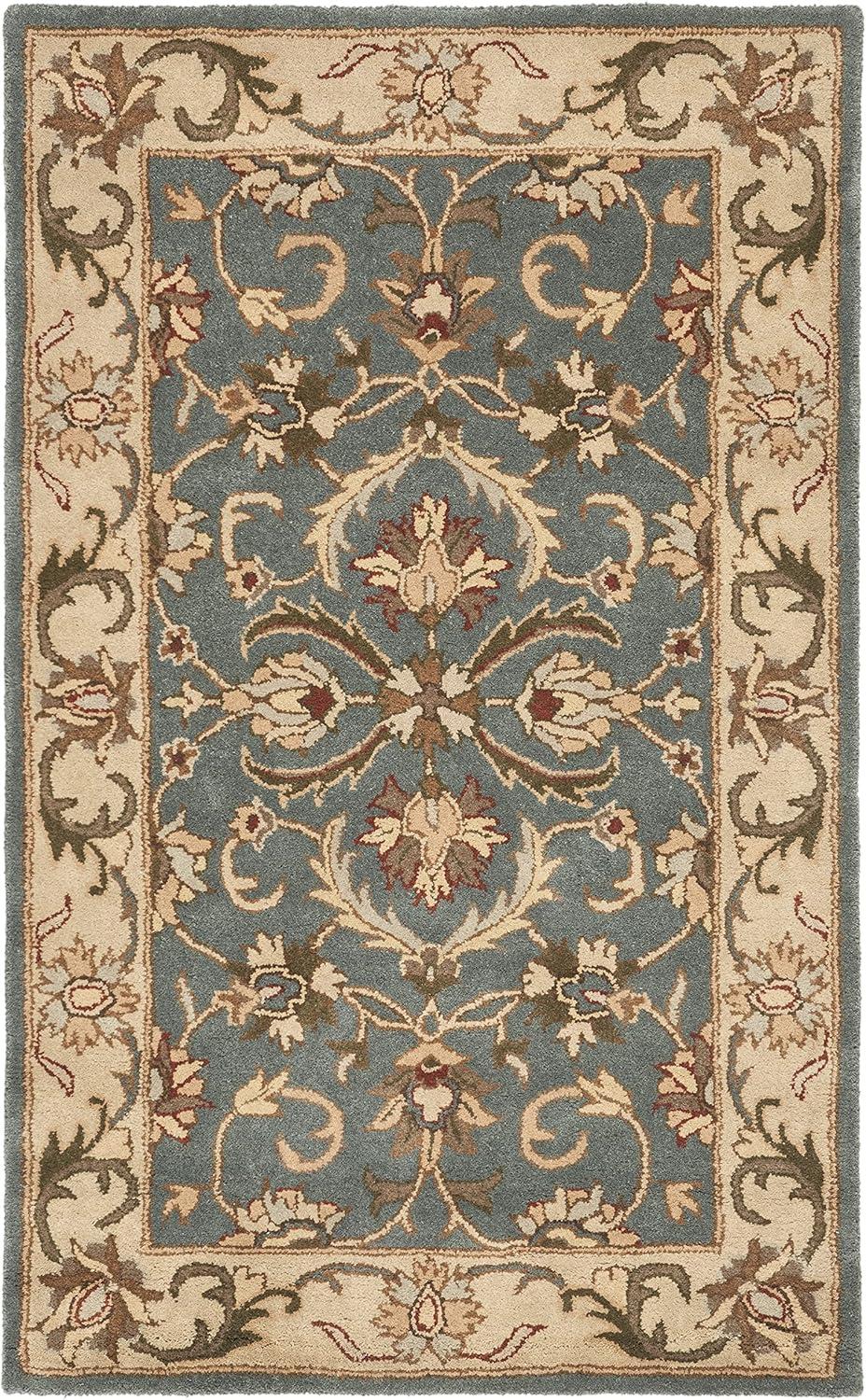 image:imageSAFAVIEH Heritage Collection Area Rug 5 x 8 Blue amp Beige Handmade Traditional Oriental Wool Ideal for High Traffic Areas in Living Room Bedroom HG811BBlueBeige