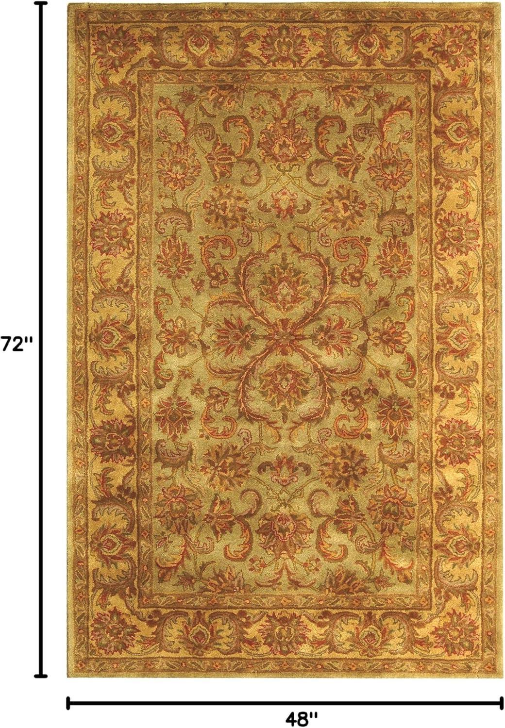 image:imageSAFAVIEH Heritage Collection Area Rug 5 x 8 Blue amp Beige Handmade Traditional Oriental Wool Ideal for High Traffic Areas in Living Room Bedroom HG811BGreenGold