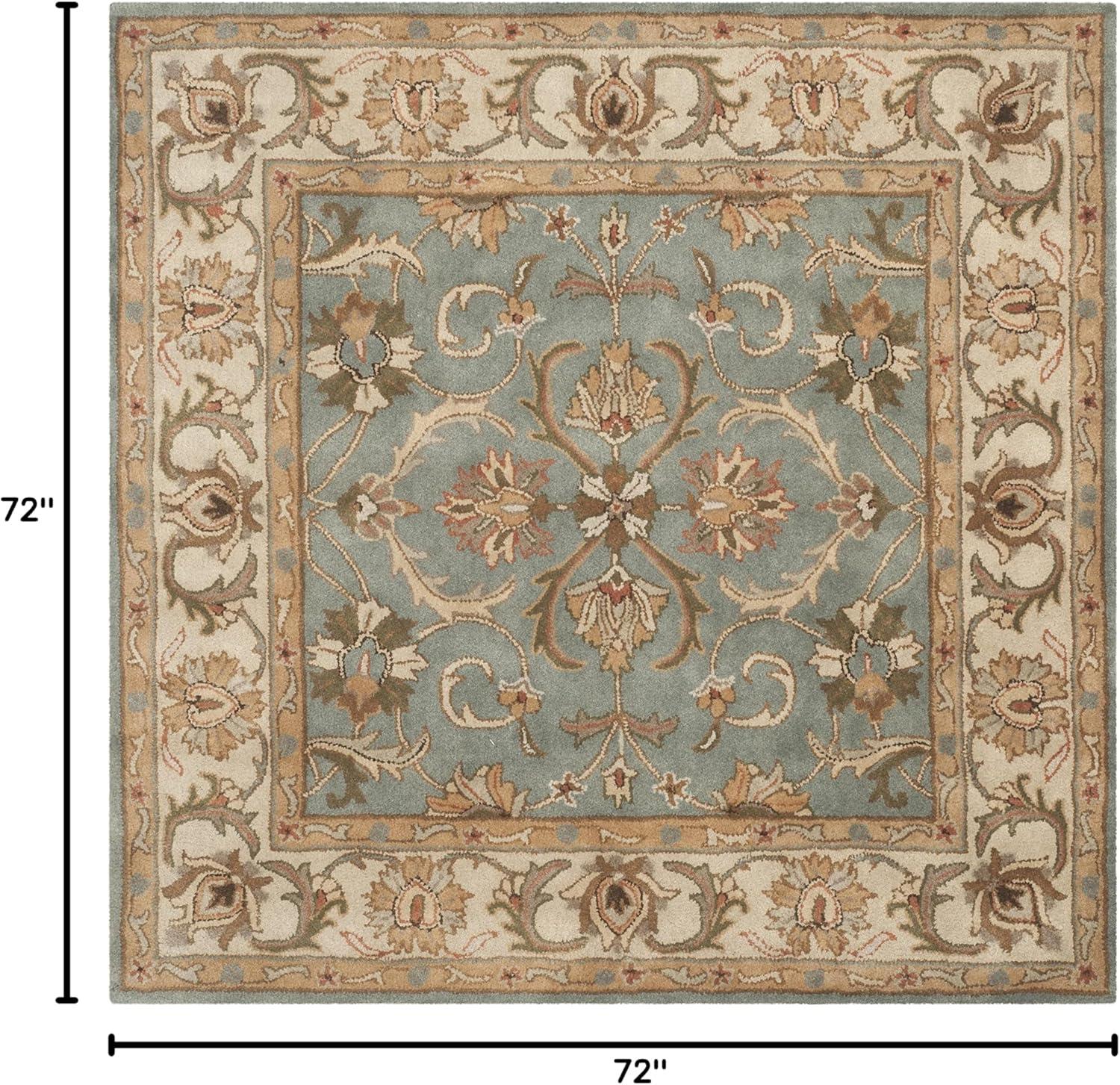 image:imageSAFAVIEH Heritage Collection Area Rug 5 x 8 Blue amp Beige Handmade Traditional Oriental Wool Ideal for High Traffic Areas in Living Room Bedroom HG811BBlueBeige