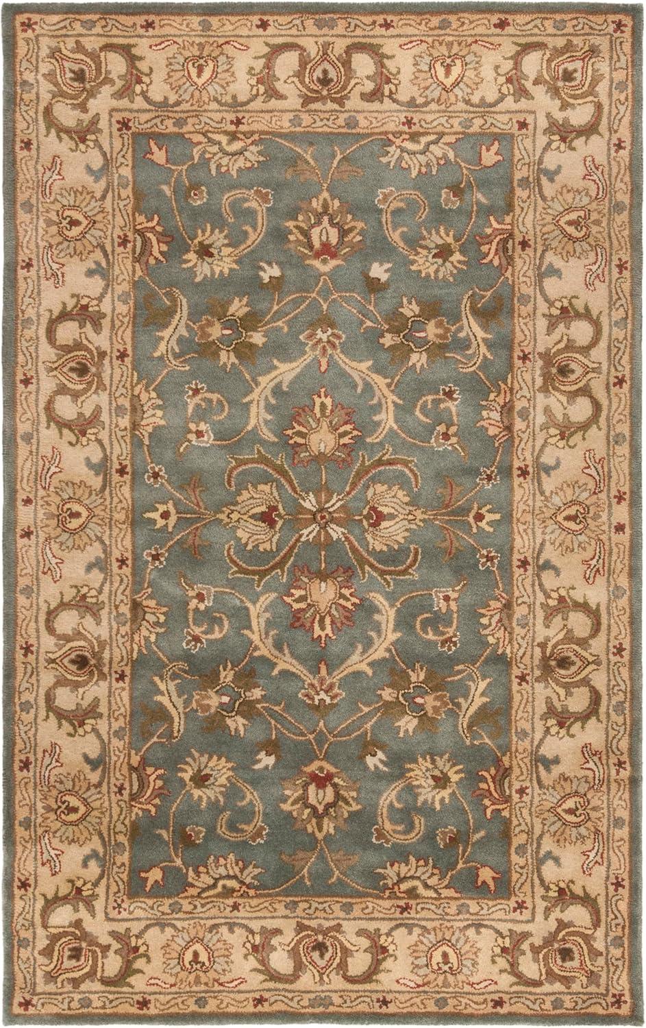image:imageSAFAVIEH Heritage Collection Area Rug 5 x 8 Blue amp Beige Handmade Traditional Oriental Wool Ideal for High Traffic Areas in Living Room Bedroom HG811BBlueBeige
