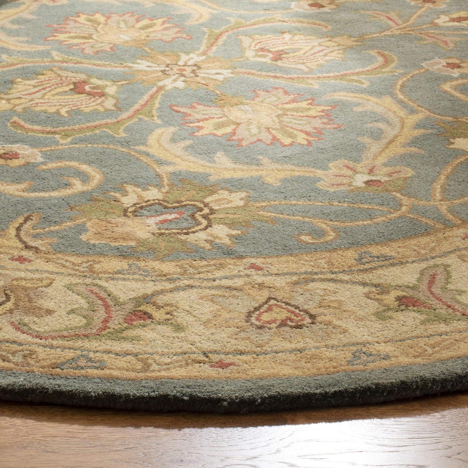 image:imageSAFAVIEH Heritage Collection Area Rug 5 x 8 Blue amp Beige Handmade Traditional Oriental Wool Ideal for High Traffic Areas in Living Room Bedroom HG811BBlueBeige