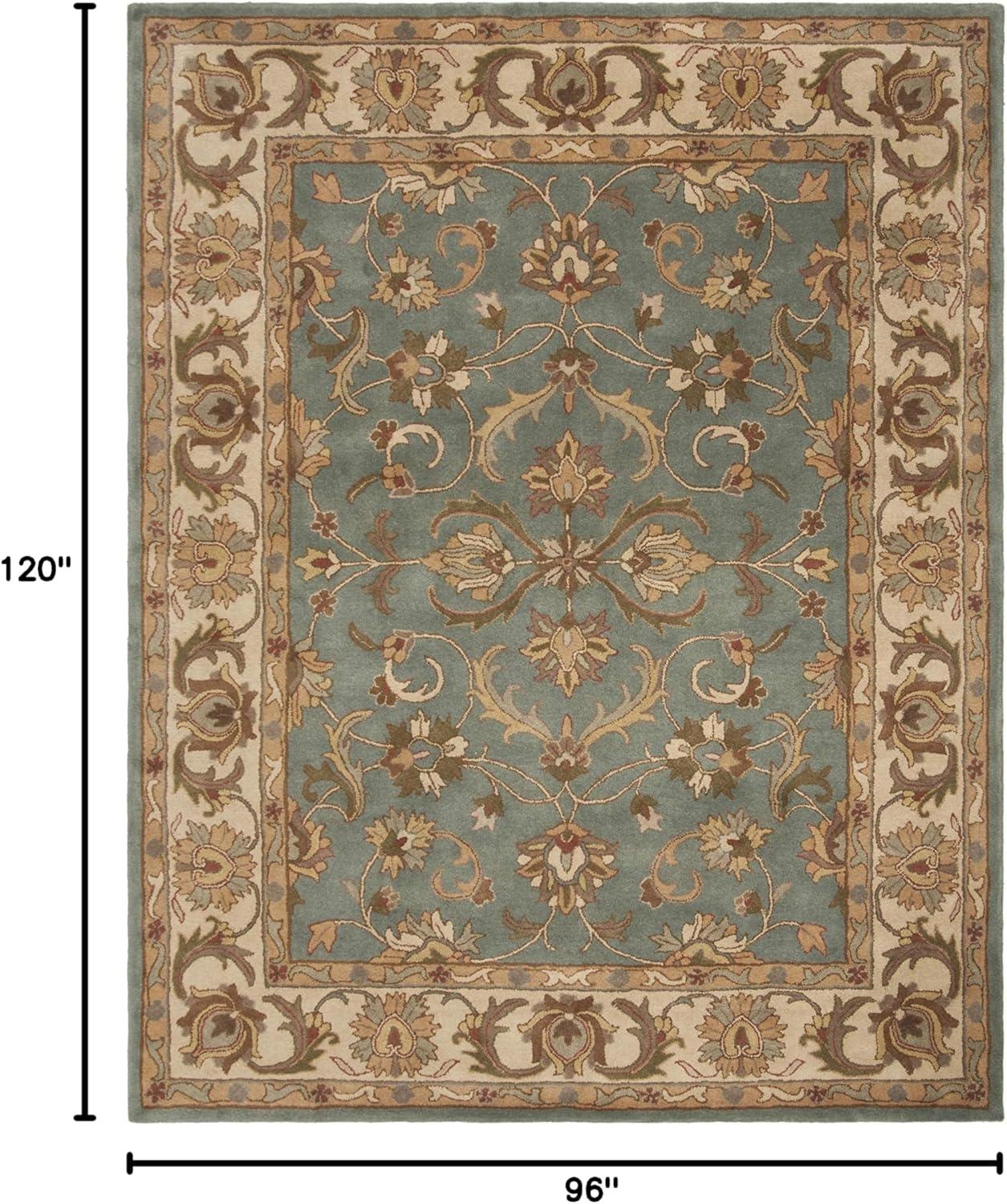 image:imageSAFAVIEH Heritage Collection Area Rug 5 x 8 Blue amp Beige Handmade Traditional Oriental Wool Ideal for High Traffic Areas in Living Room Bedroom HG811BBlueBeige