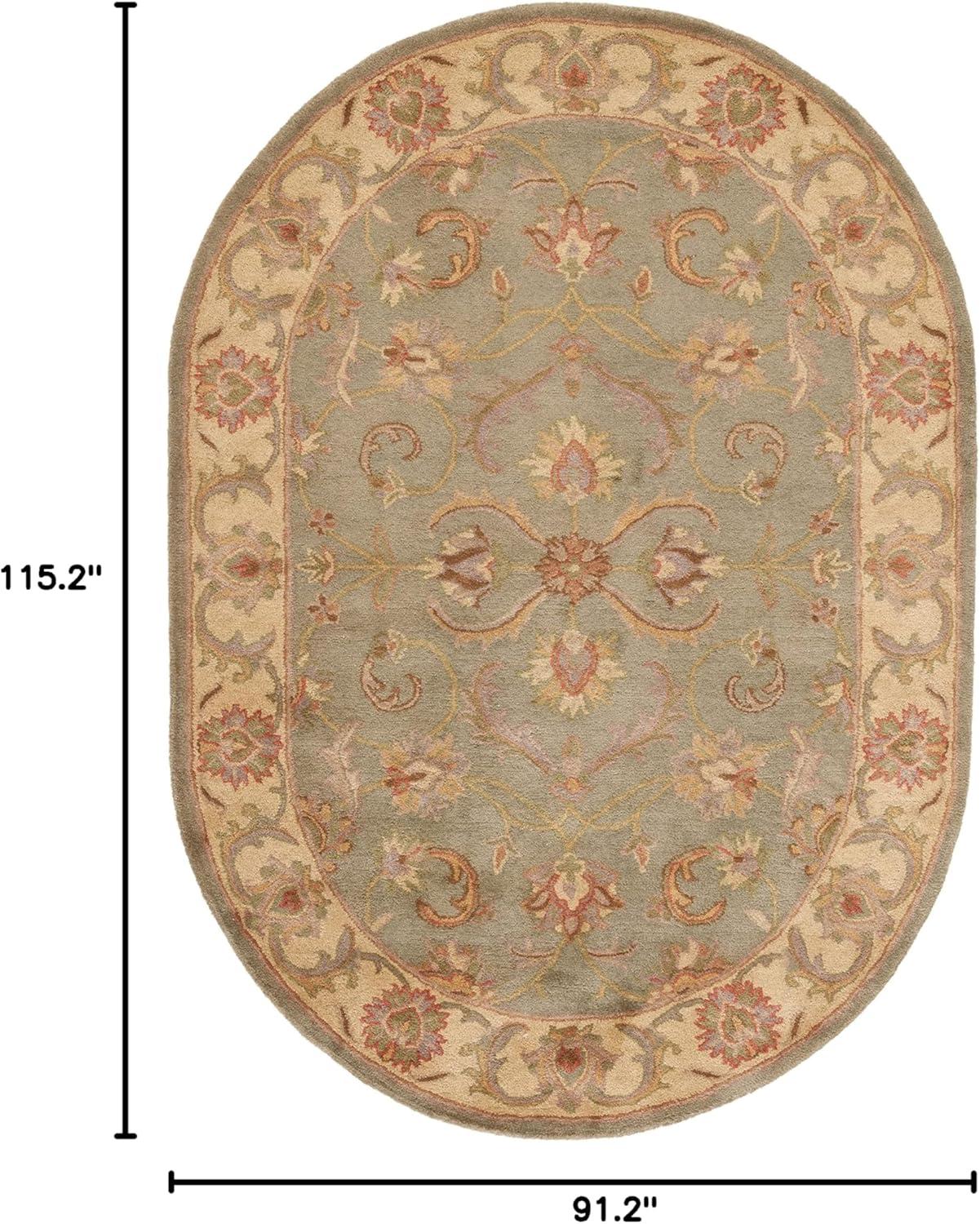 image:imageSAFAVIEH Heritage Collection Area Rug 5 x 8 Blue amp Beige Handmade Traditional Oriental Wool Ideal for High Traffic Areas in Living Room Bedroom HG811BGreenGold