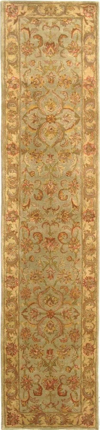 image:imageSAFAVIEH Heritage Collection Area Rug 5 x 8 Blue amp Beige Handmade Traditional Oriental Wool Ideal for High Traffic Areas in Living Room Bedroom HG811BGreenGold