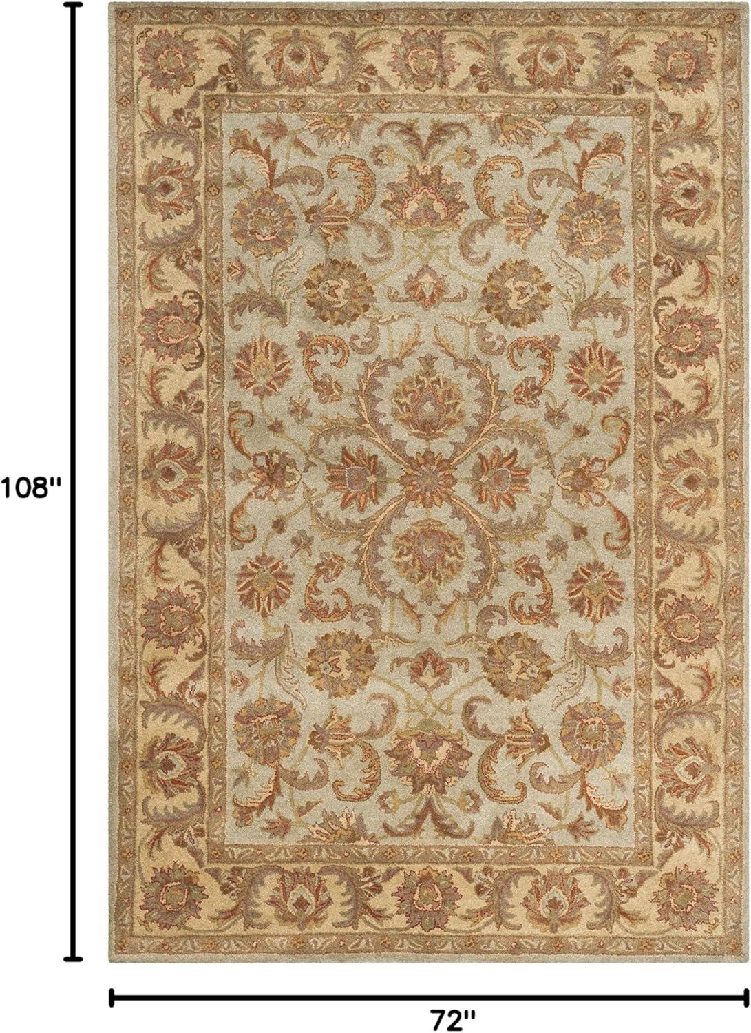 image:imageSAFAVIEH Heritage Collection Area Rug 5 x 8 Blue amp Beige Handmade Traditional Oriental Wool Ideal for High Traffic Areas in Living Room Bedroom HG811BGreenGold