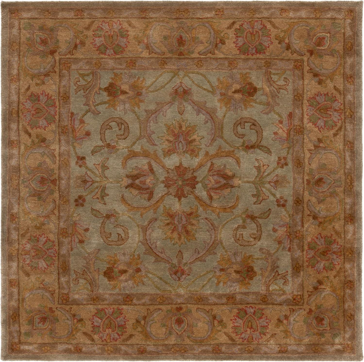 image:imageSAFAVIEH Heritage Collection Area Rug 5 x 8 Blue amp Beige Handmade Traditional Oriental Wool Ideal for High Traffic Areas in Living Room Bedroom HG811BGreenGold