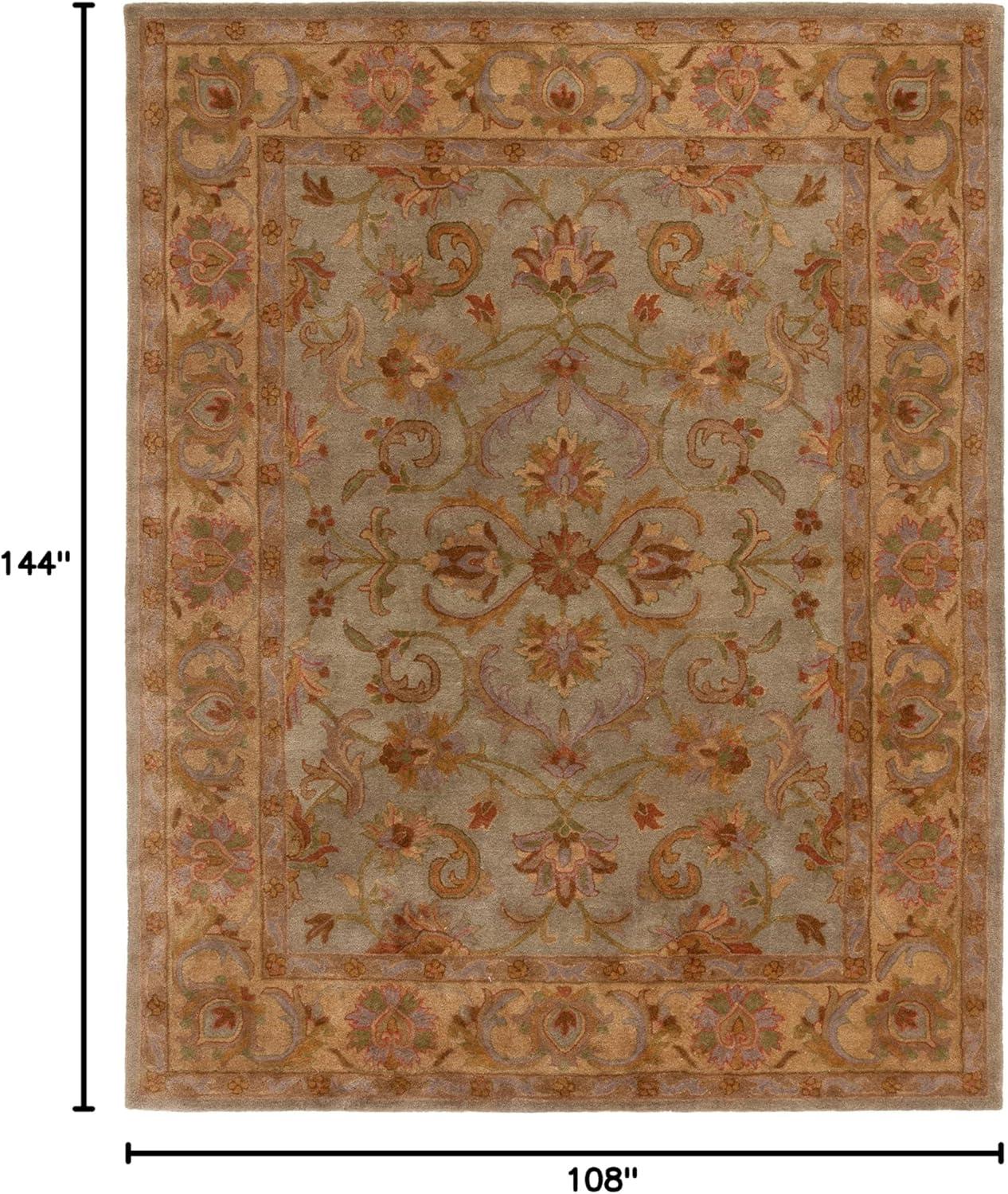 image:imageSAFAVIEH Heritage Collection Area Rug 5 x 8 Blue amp Beige Handmade Traditional Oriental Wool Ideal for High Traffic Areas in Living Room Bedroom HG811BGreenGold