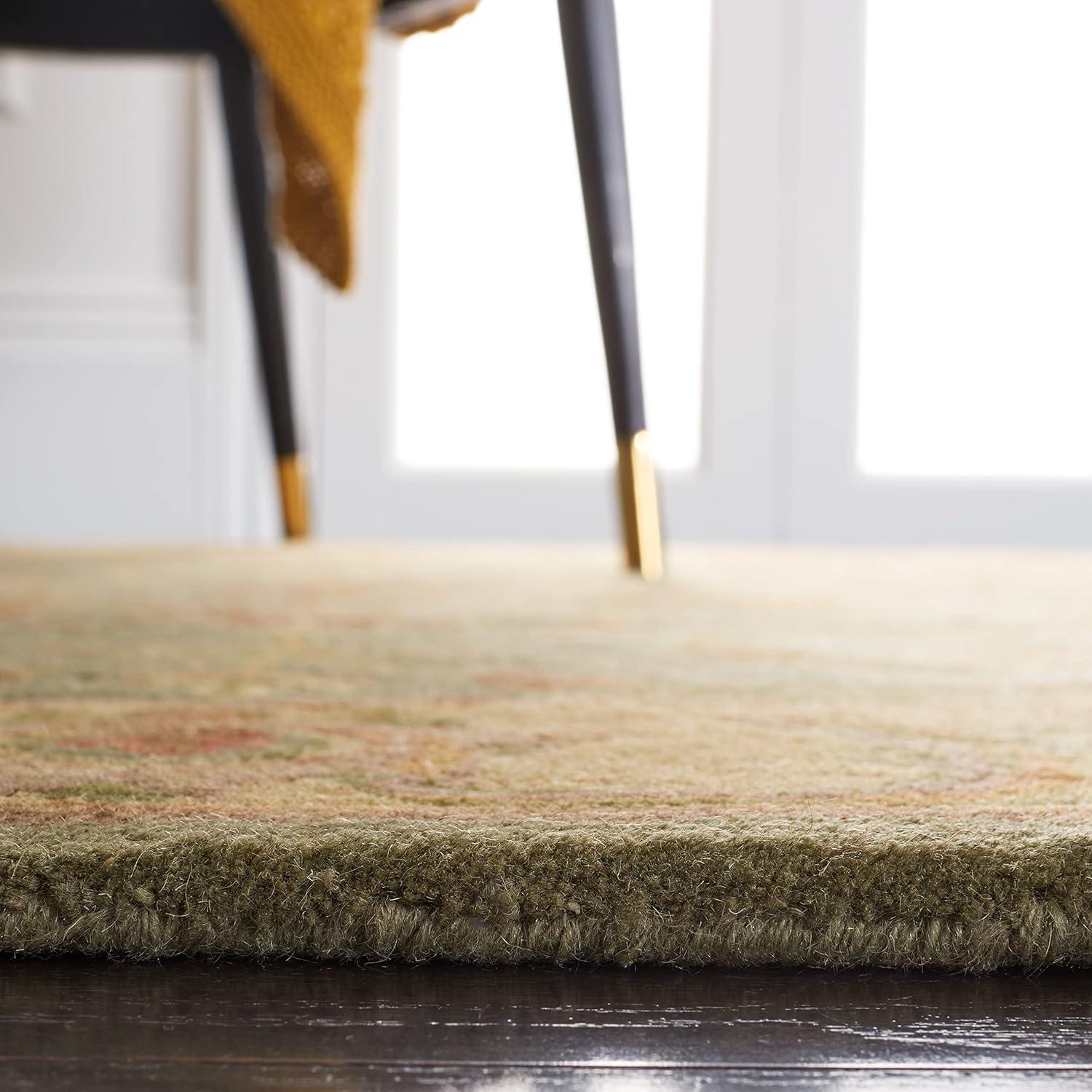image:imageSAFAVIEH Heritage Collection Area Rug 5 x 8 Blue amp Beige Handmade Traditional Oriental Wool Ideal for High Traffic Areas in Living Room Bedroom HG811BGreenGold