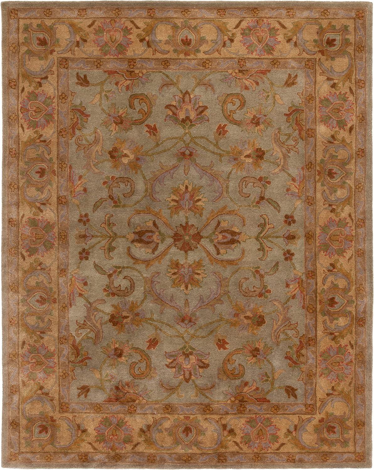 image:imageSAFAVIEH Heritage Collection Area Rug 5 x 8 Blue amp Beige Handmade Traditional Oriental Wool Ideal for High Traffic Areas in Living Room Bedroom HG811BGreenGold