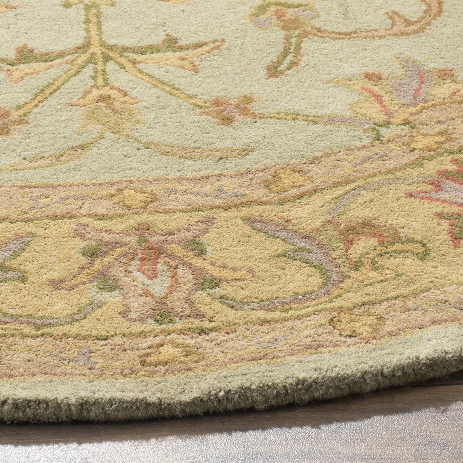 image:imageSAFAVIEH Heritage Collection Area Rug 5 x 8 Blue amp Beige Handmade Traditional Oriental Wool Ideal for High Traffic Areas in Living Room Bedroom HG811BGreenGold