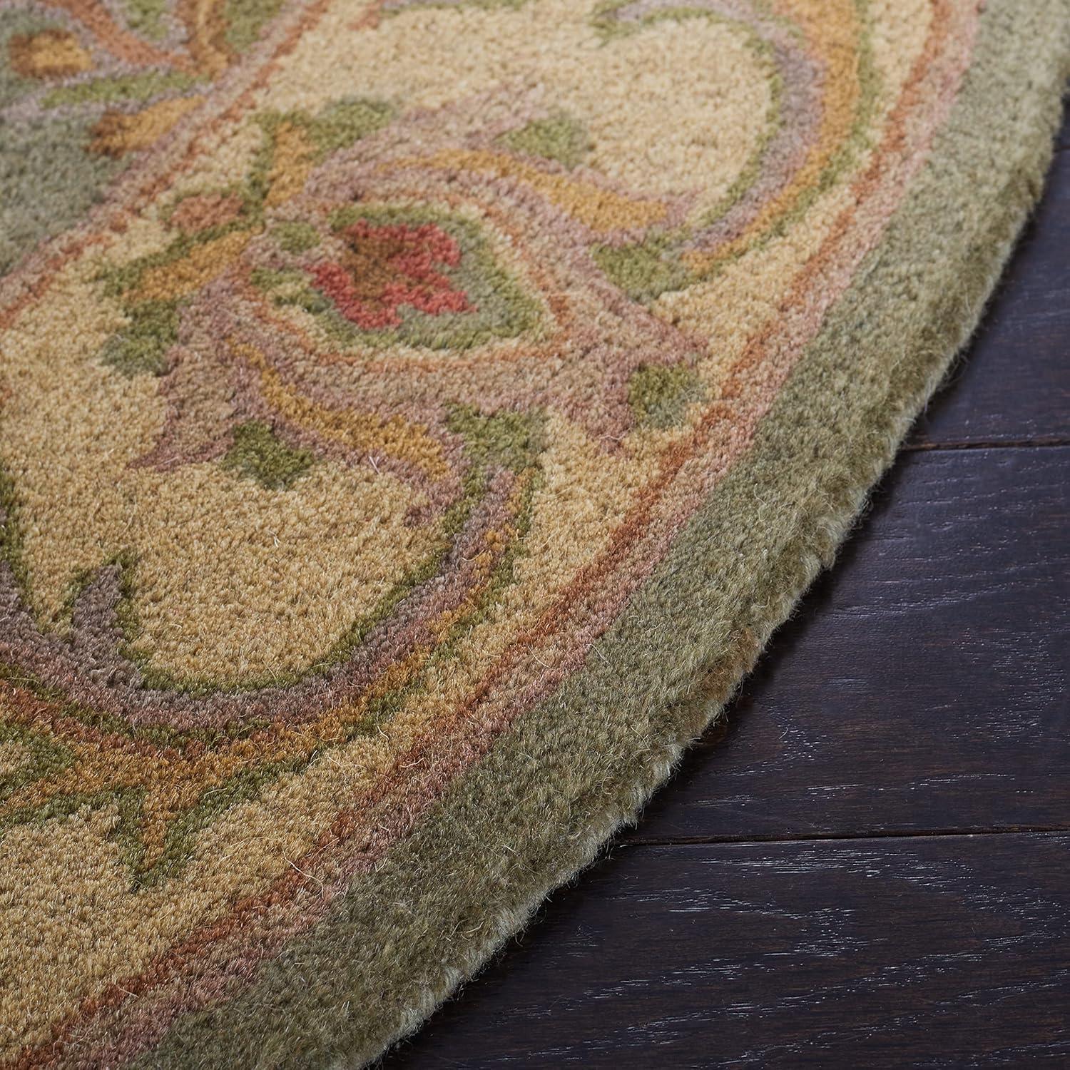 image:imageSAFAVIEH Heritage Collection Area Rug 5 x 8 Blue amp Beige Handmade Traditional Oriental Wool Ideal for High Traffic Areas in Living Room Bedroom HG811BGreenGold