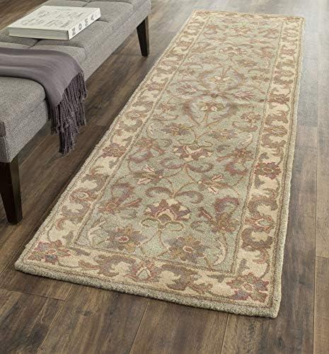 image:imageSAFAVIEH Heritage Collection Area Rug 5 x 8 Blue amp Beige Handmade Traditional Oriental Wool Ideal for High Traffic Areas in Living Room Bedroom HG811BGreenGold
