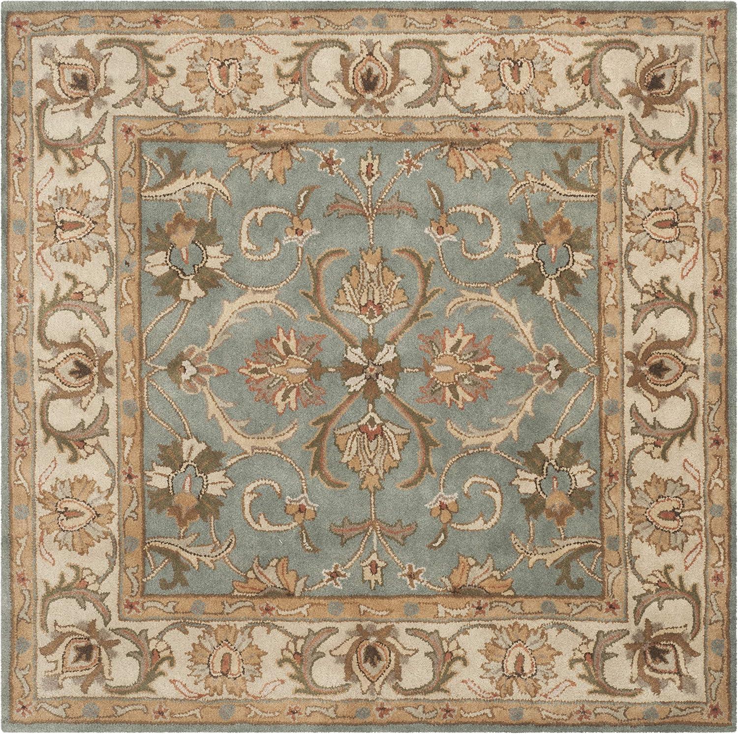 image:imageSAFAVIEH Heritage Collection Area Rug 5 x 8 Blue amp Beige Handmade Traditional Oriental Wool Ideal for High Traffic Areas in Living Room Bedroom HG811BBlueBeige