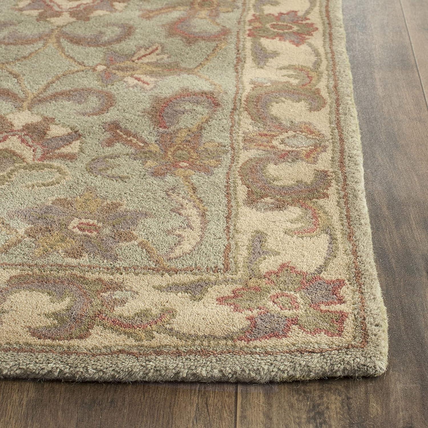 image:imageSAFAVIEH Heritage Collection Area Rug 5 x 8 Blue amp Beige Handmade Traditional Oriental Wool Ideal for High Traffic Areas in Living Room Bedroom HG811BGreenGold