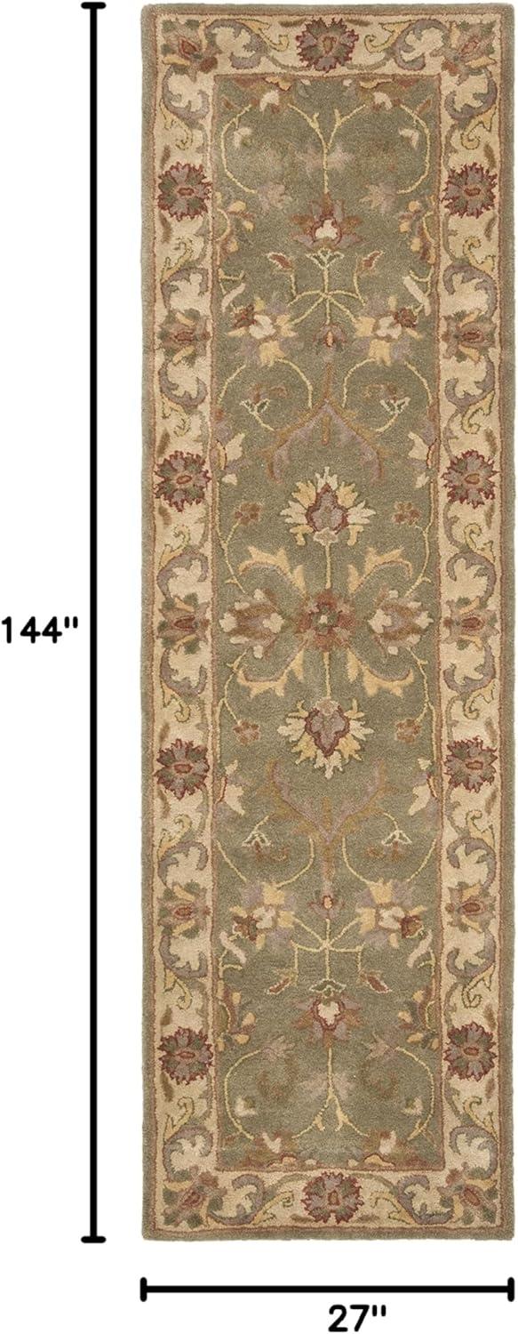 image:imageSAFAVIEH Heritage Collection Area Rug 5 x 8 Blue amp Beige Handmade Traditional Oriental Wool Ideal for High Traffic Areas in Living Room Bedroom HG811BGreenGold