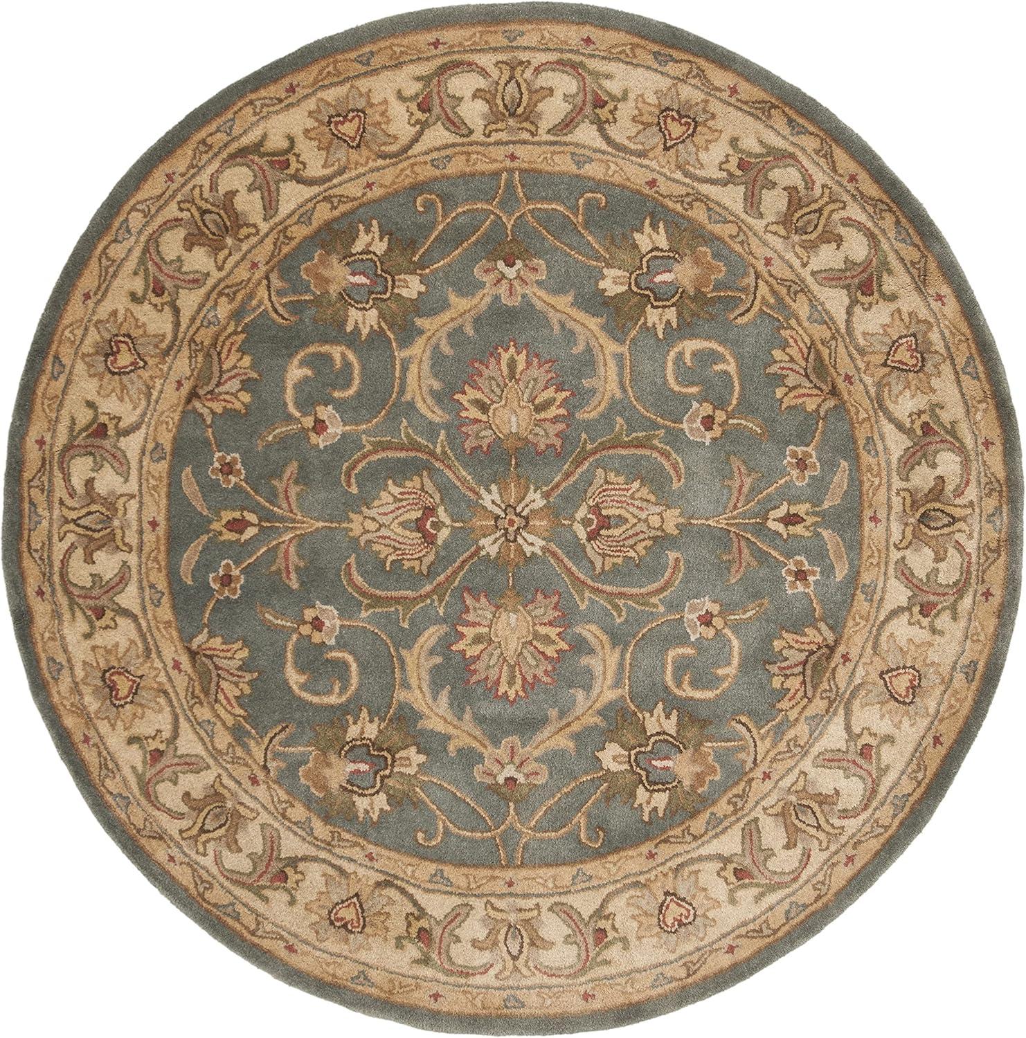 image:imageSAFAVIEH Heritage Collection Area Rug 5 x 8 Blue amp Beige Handmade Traditional Oriental Wool Ideal for High Traffic Areas in Living Room Bedroom HG811BBlueBeige