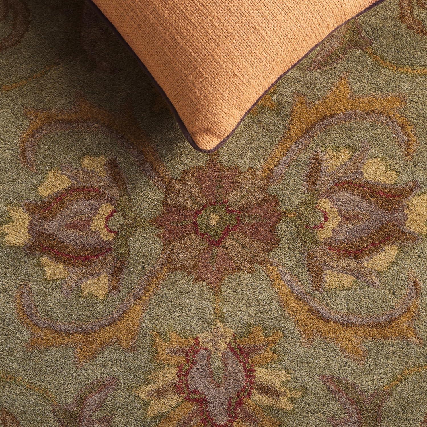 image:imageSAFAVIEH Heritage Collection Area Rug 5 x 8 Blue amp Beige Handmade Traditional Oriental Wool Ideal for High Traffic Areas in Living Room Bedroom HG811BGreenGold