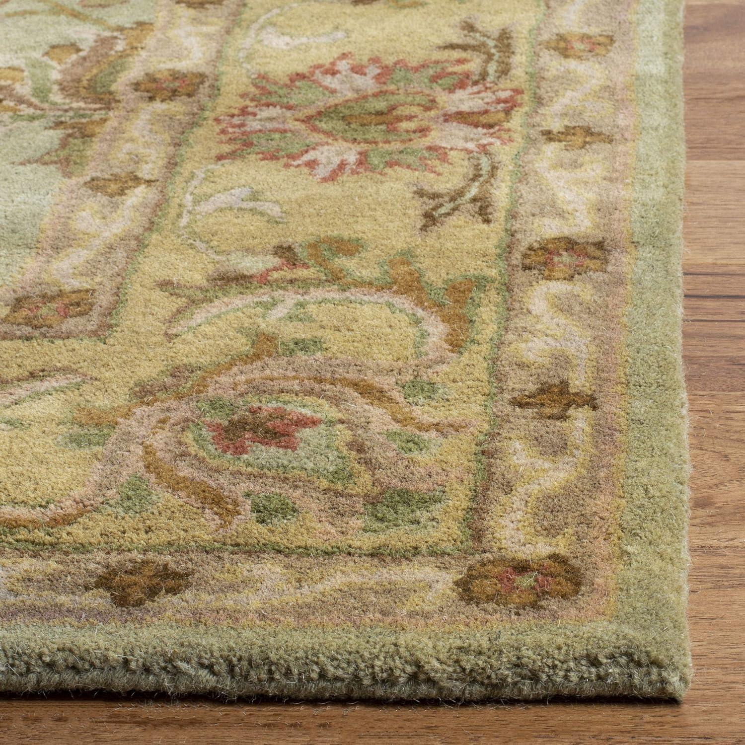 image:imageSAFAVIEH Heritage Collection Area Rug 5 x 8 Blue amp Beige Handmade Traditional Oriental Wool Ideal for High Traffic Areas in Living Room Bedroom HG811BGreenGold