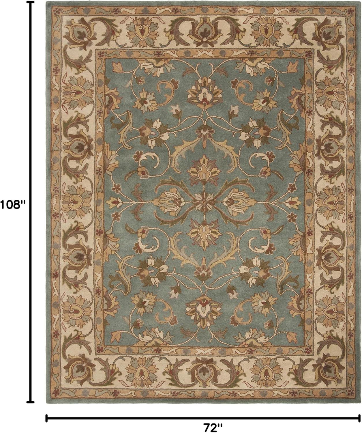 image:imageSAFAVIEH Heritage Collection Area Rug 5 x 8 Blue amp Beige Handmade Traditional Oriental Wool Ideal for High Traffic Areas in Living Room Bedroom HG811BBlueBeige