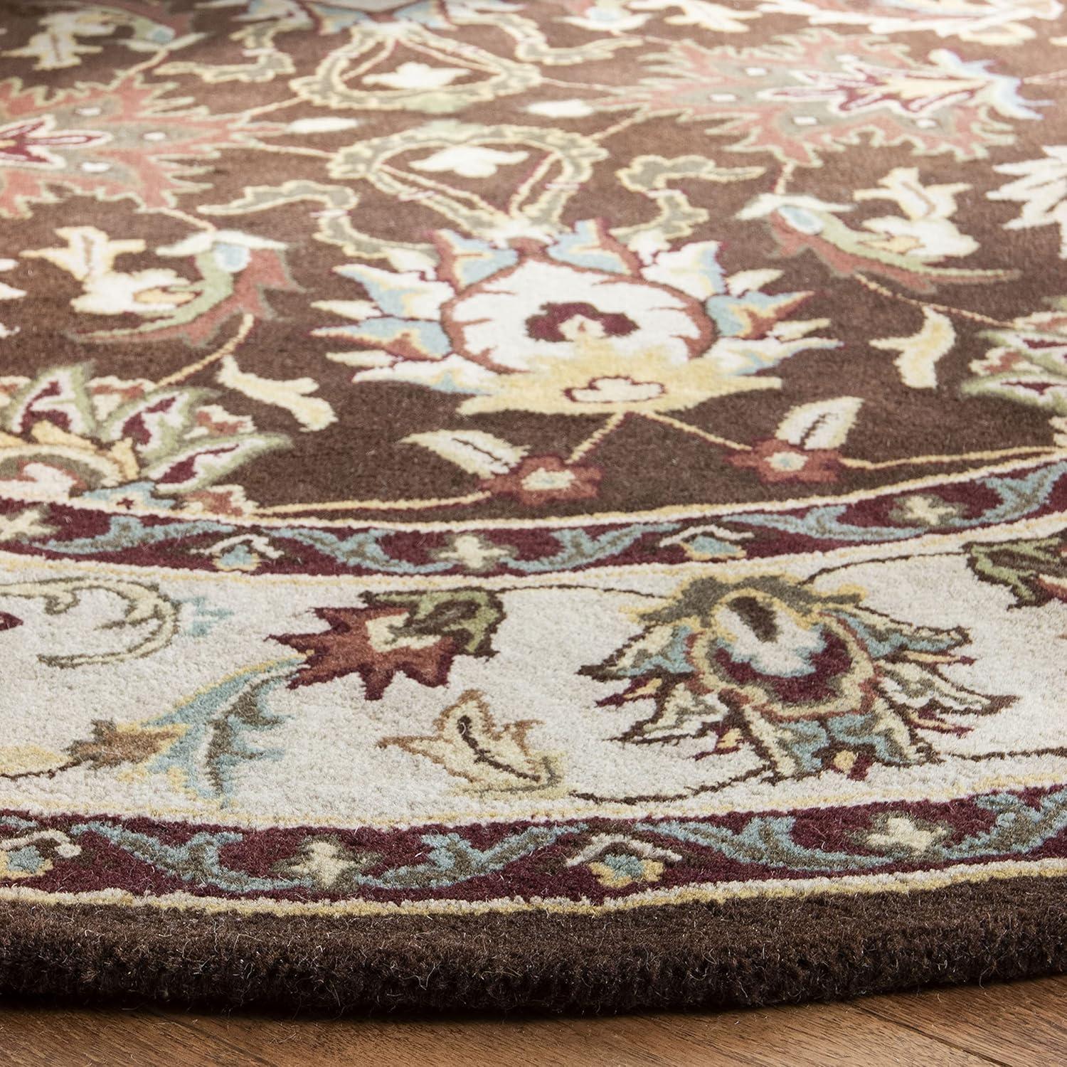 image:imageSAFAVIEH Heritage Collection Area Rug 5 x 8 Brown amp Beige Handmade Traditional Oriental Wool Ideal for High Traffic Areas in Living Room Bedroom HG818ABrownBeige