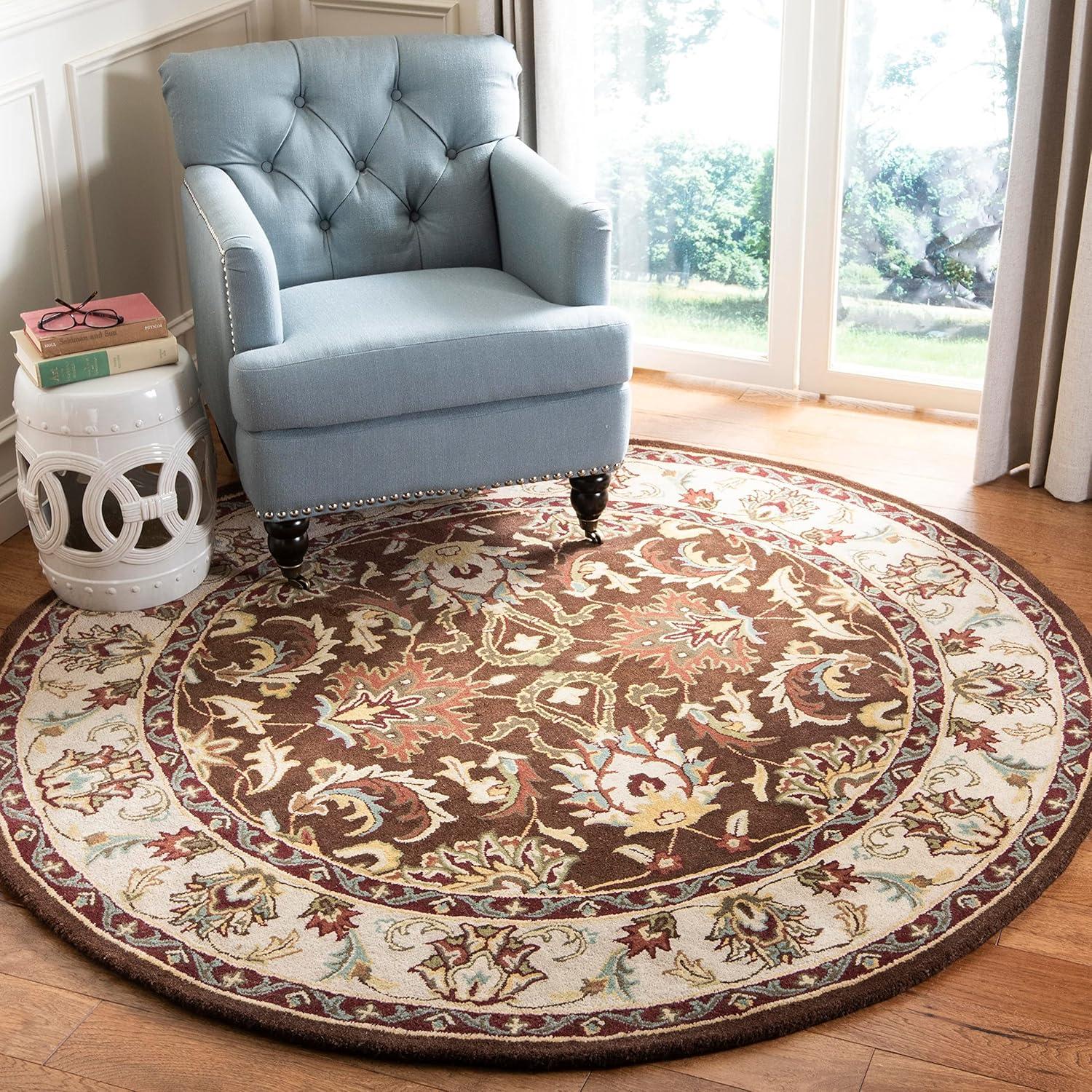 image:imageSAFAVIEH Heritage Collection Area Rug 5 x 8 Brown amp Beige Handmade Traditional Oriental Wool Ideal for High Traffic Areas in Living Room Bedroom HG818ABrownBeige