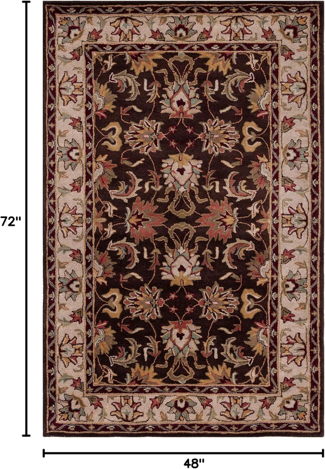 image:imageSAFAVIEH Heritage Collection Area Rug 5 x 8 Brown amp Beige Handmade Traditional Oriental Wool Ideal for High Traffic Areas in Living Room Bedroom HG818ABrownBeige
