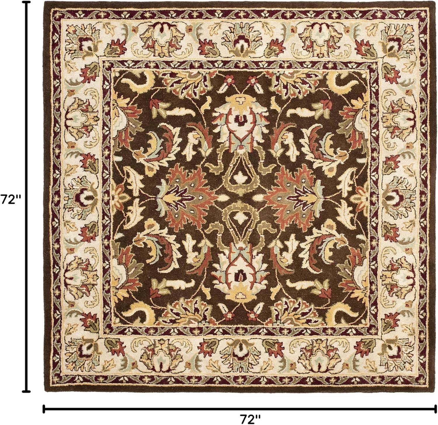 image:imageSAFAVIEH Heritage Collection Area Rug 5 x 8 Brown amp Beige Handmade Traditional Oriental Wool Ideal for High Traffic Areas in Living Room Bedroom HG818ABrownBeige