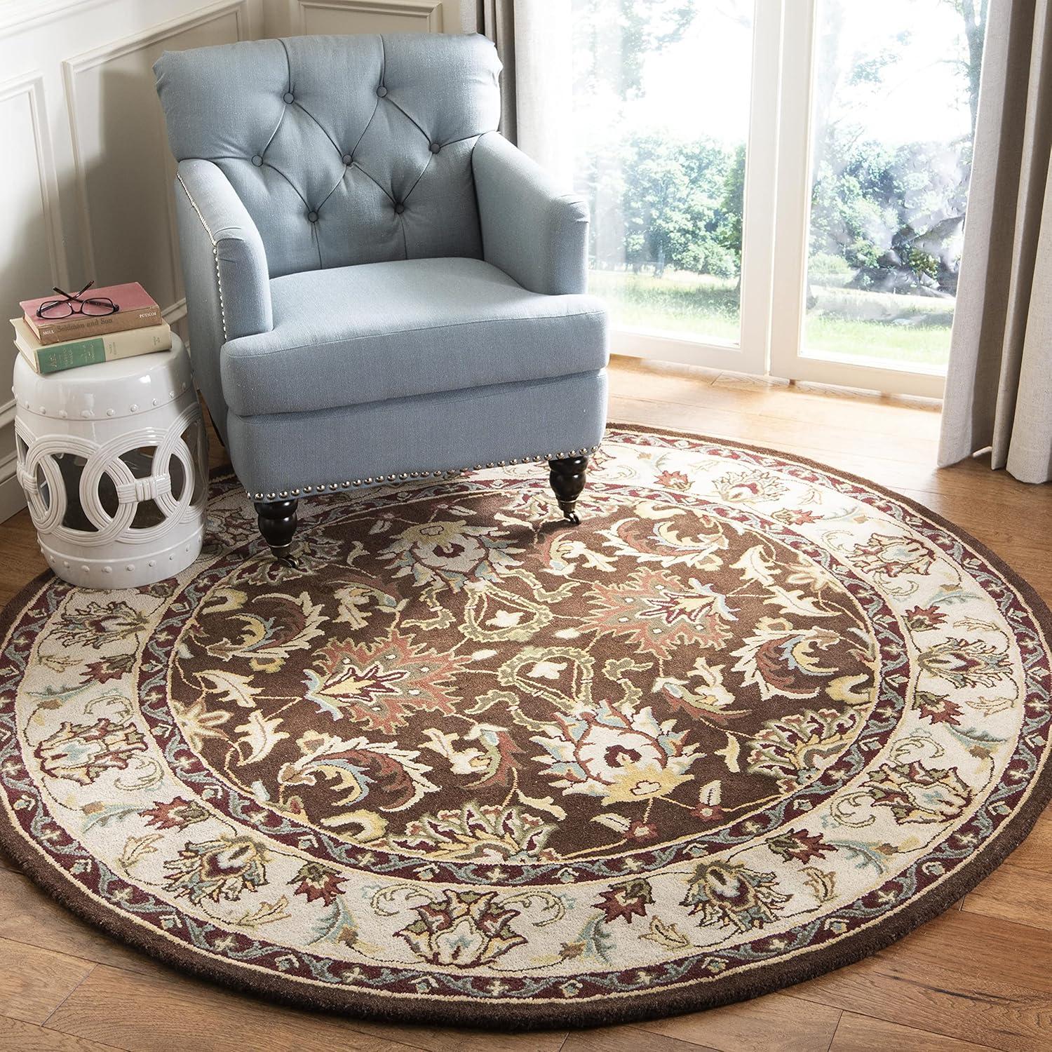 image:imageSAFAVIEH Heritage Collection Area Rug 5 x 8 Brown amp Beige Handmade Traditional Oriental Wool Ideal for High Traffic Areas in Living Room Bedroom HG818ABrownBeige