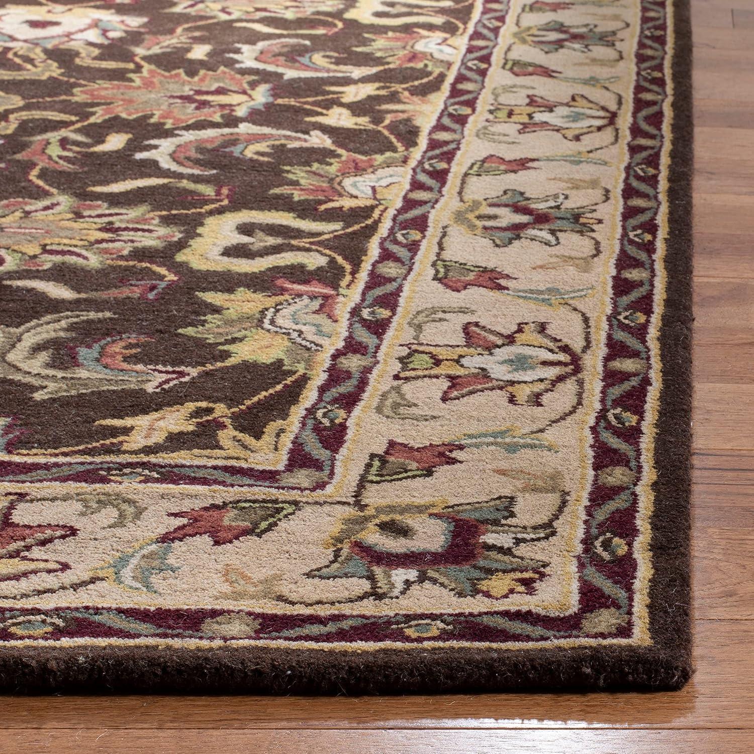 image:imageSAFAVIEH Heritage Collection Area Rug 5 x 8 Brown amp Beige Handmade Traditional Oriental Wool Ideal for High Traffic Areas in Living Room Bedroom HG818ABrownBeige