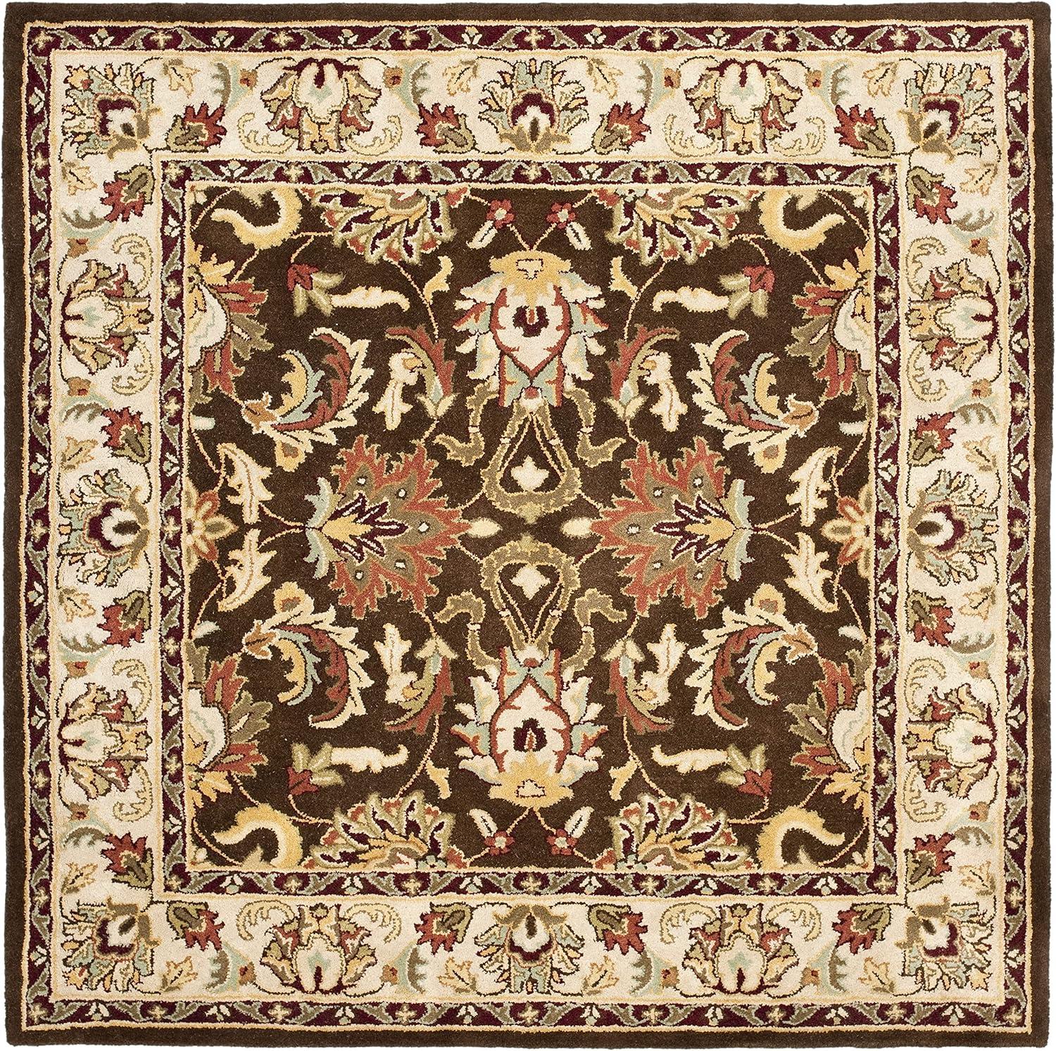 image:imageSAFAVIEH Heritage Collection Area Rug 5 x 8 Brown amp Beige Handmade Traditional Oriental Wool Ideal for High Traffic Areas in Living Room Bedroom HG818ABrownBeige