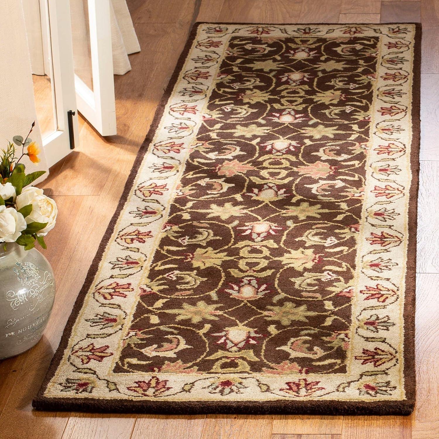 image:imageSAFAVIEH Heritage Collection Area Rug 5 x 8 Brown amp Beige Handmade Traditional Oriental Wool Ideal for High Traffic Areas in Living Room Bedroom HG818ABrownBeige