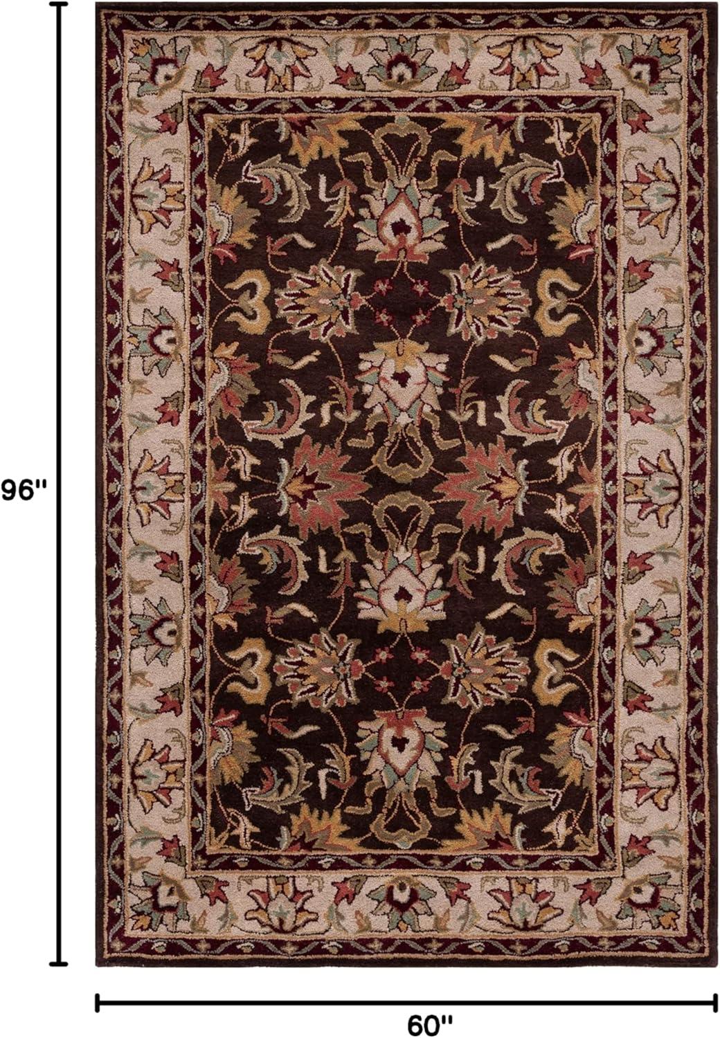 image:imageSAFAVIEH Heritage Collection Area Rug 5 x 8 Brown amp Beige Handmade Traditional Oriental Wool Ideal for High Traffic Areas in Living Room Bedroom HG818ABrownBeige