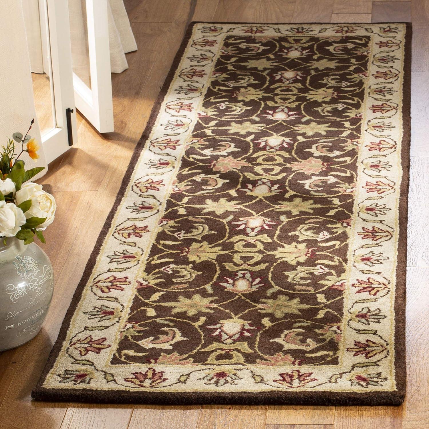 image:imageSAFAVIEH Heritage Collection Area Rug 5 x 8 Brown amp Beige Handmade Traditional Oriental Wool Ideal for High Traffic Areas in Living Room Bedroom HG818ABrownBeige