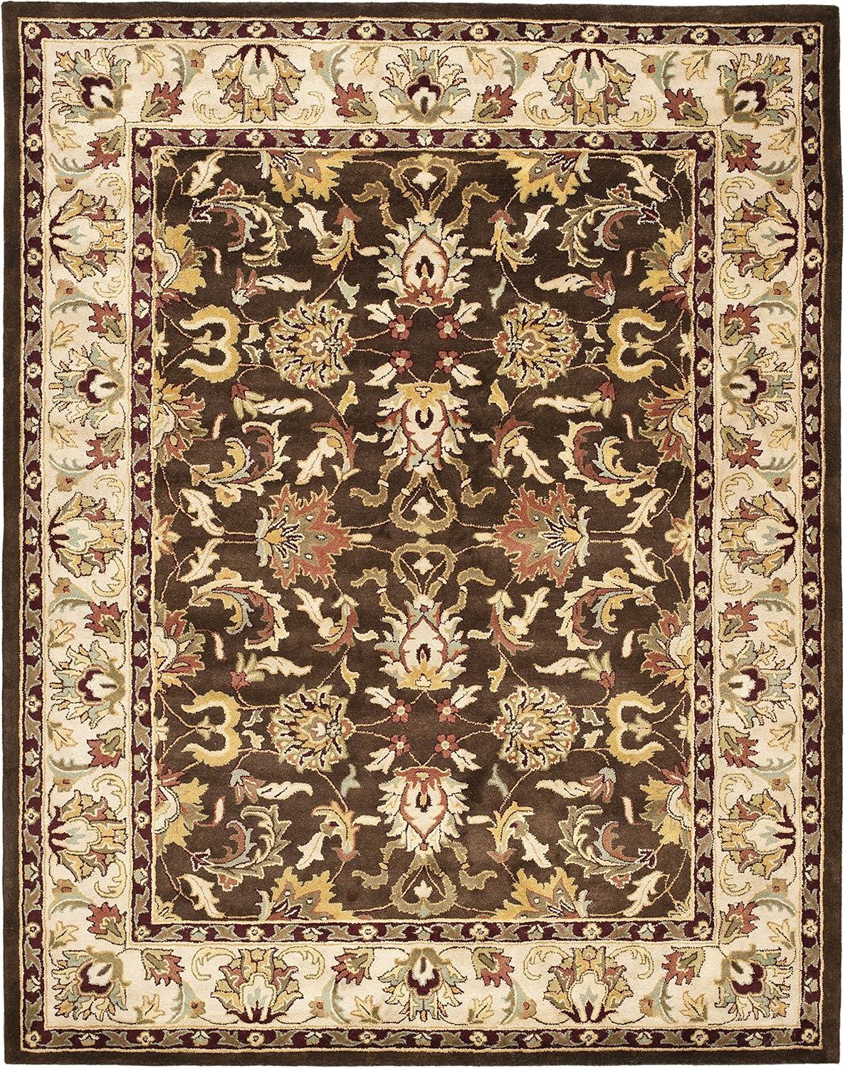 image:imageSAFAVIEH Heritage Collection Area Rug 5 x 8 Brown amp Beige Handmade Traditional Oriental Wool Ideal for High Traffic Areas in Living Room Bedroom HG818ABrownBeige