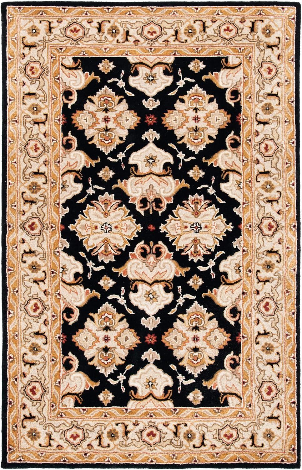 image:imageSAFAVIEH Heritage Collection Area Rug 5 x 8 Espresso amp Ivory Handmade Traditional Oriental Wool Ideal for High Traffic Areas in Living Room Bedroom HG817BBlackIvory