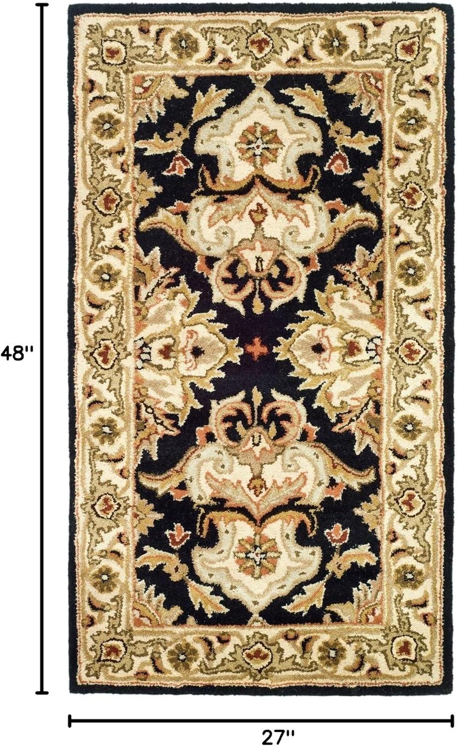 image:imageSAFAVIEH Heritage Collection Area Rug 5 x 8 Espresso amp Ivory Handmade Traditional Oriental Wool Ideal for High Traffic Areas in Living Room Bedroom HG817BBlackIvory
