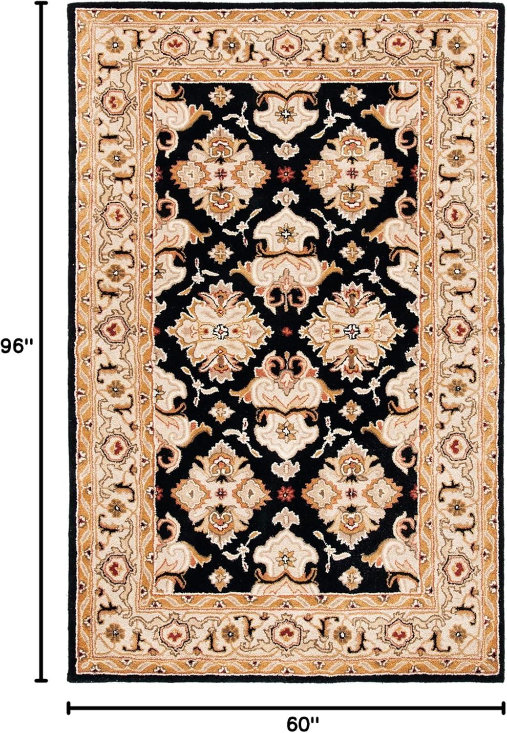 image:imageSAFAVIEH Heritage Collection Area Rug 5 x 8 Espresso amp Ivory Handmade Traditional Oriental Wool Ideal for High Traffic Areas in Living Room Bedroom HG817BBlackIvory