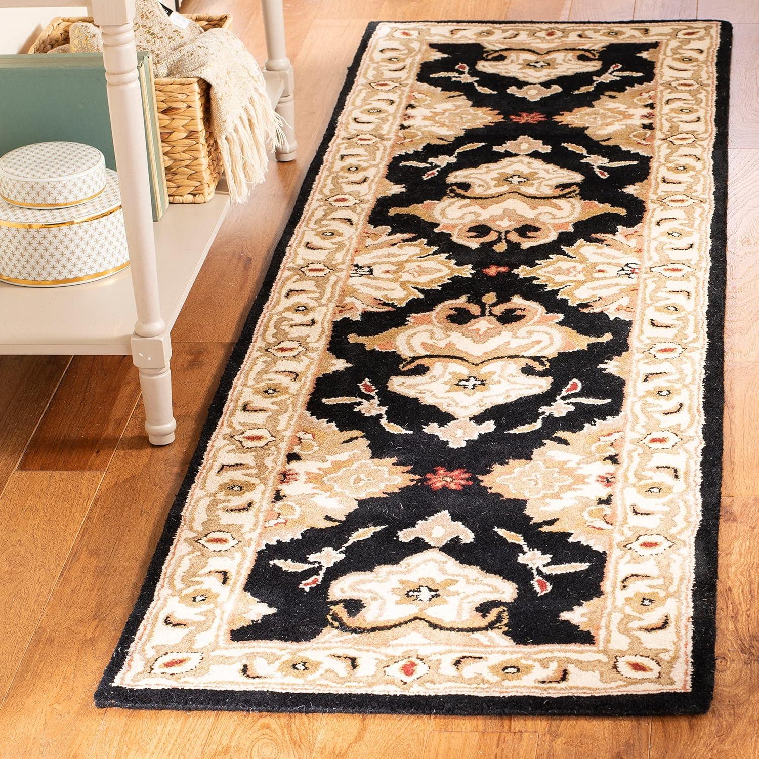 image:imageSAFAVIEH Heritage Collection Area Rug 5 x 8 Espresso amp Ivory Handmade Traditional Oriental Wool Ideal for High Traffic Areas in Living Room Bedroom HG817BBlackIvory