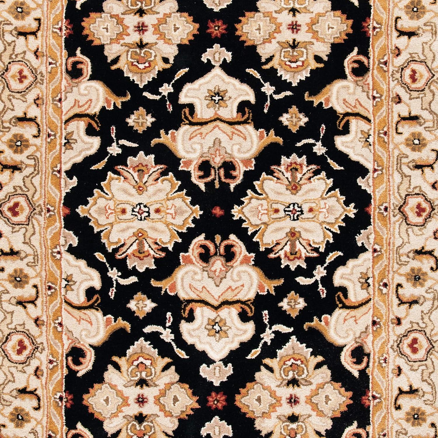 image:imageSAFAVIEH Heritage Collection Area Rug 5 x 8 Espresso amp Ivory Handmade Traditional Oriental Wool Ideal for High Traffic Areas in Living Room Bedroom HG817BBlackIvory