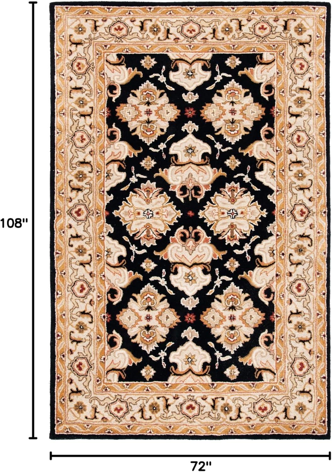 image:imageSAFAVIEH Heritage Collection Area Rug 5 x 8 Espresso amp Ivory Handmade Traditional Oriental Wool Ideal for High Traffic Areas in Living Room Bedroom HG817BBlackIvory
