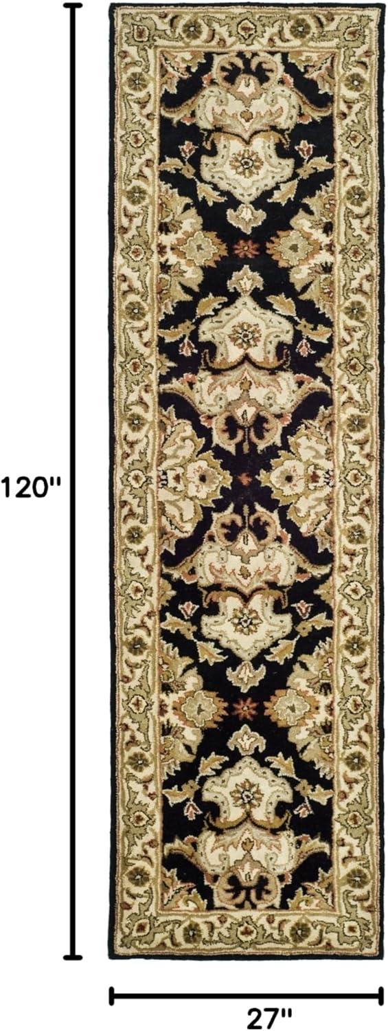 image:imageSAFAVIEH Heritage Collection Area Rug 5 x 8 Espresso amp Ivory Handmade Traditional Oriental Wool Ideal for High Traffic Areas in Living Room Bedroom HG817BBlackIvory