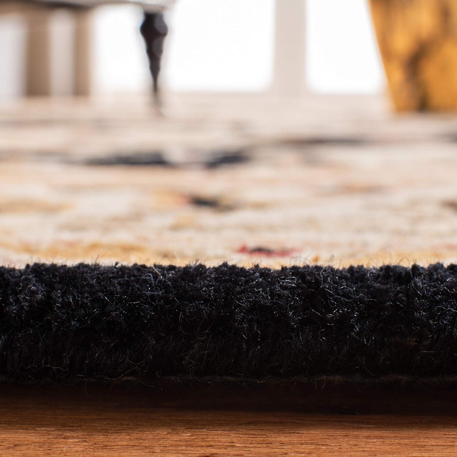 image:imageSAFAVIEH Heritage Collection Area Rug 5 x 8 Espresso amp Ivory Handmade Traditional Oriental Wool Ideal for High Traffic Areas in Living Room Bedroom HG817BBlackIvory