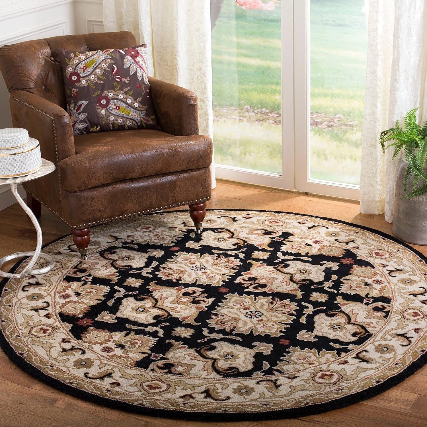 image:imageSAFAVIEH Heritage Collection Area Rug 5 x 8 Espresso amp Ivory Handmade Traditional Oriental Wool Ideal for High Traffic Areas in Living Room Bedroom HG817BBlackIvory
